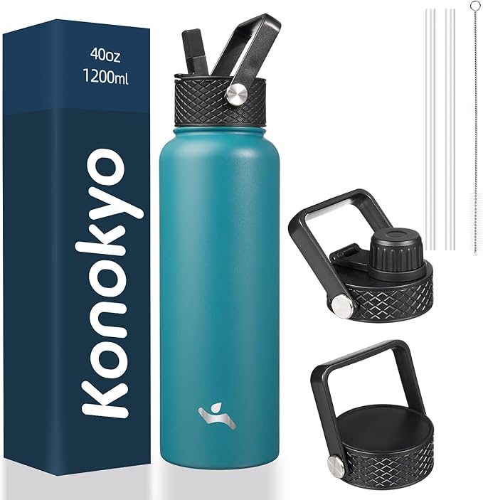 Konokyo 40oz Insulated Water Bottle Stainless Steel Sport Bottles by Konokyo