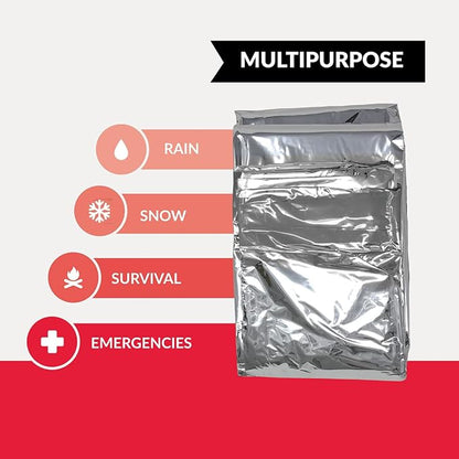 Ever Ready First Aid Mylar Rescue Blanket, Large Silver Thermal Sheet - Image 4