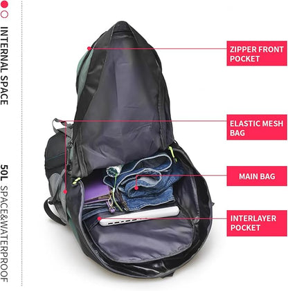 Bseash 50L Hiking Backpack, Water Resistant Lightweight Outdoor Sport Daypack - Image 6