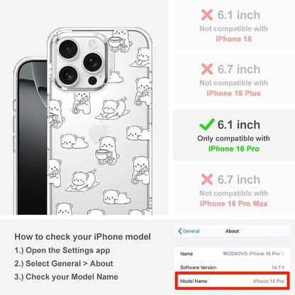 MOSNOVO for iPhone 16 Pro Case, Shockproof Military-Grade Protection 6.6ft Drop - Image 2