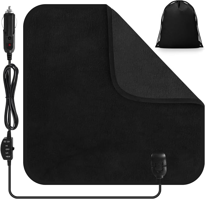 Tuanse 16 x 16 Inches Car Electric Blanket 12 Volt Heated Car Blanket by Tuanse