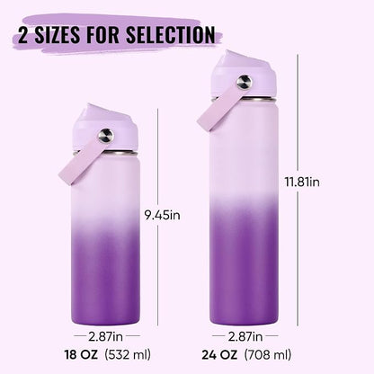 Fijinhom 18oz Insulated Stainless Steel Water Bottle, Wide Mouth Double Wall - Image 2