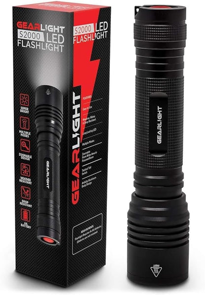 LED Flashlight High Lumens, Tactical Flashlight Battery Powered, Bright by GearLight