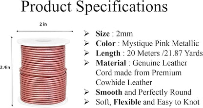 GENIQUE Real/Genuine Round Leather String Cord - Image 3