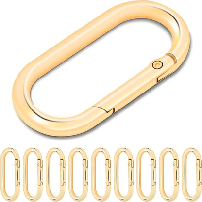 10Pack Oval Large Carabiner Clip, Metal Spring Carabiner Clips by CooBigo