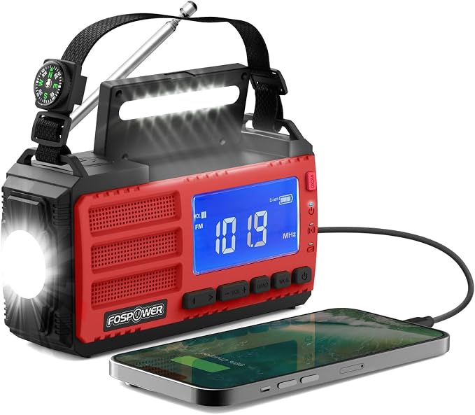 FosPower NOAA Emergency Weather Radio D8 37000mWh Portable Power Bank, by FosPower