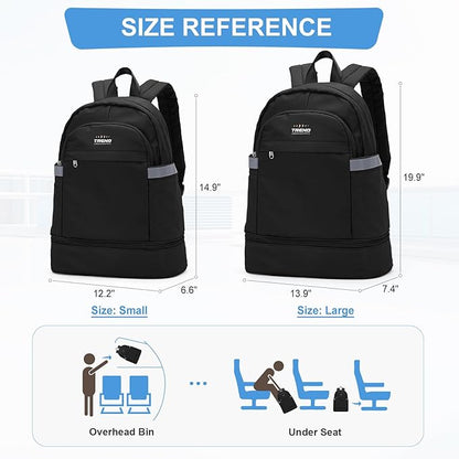 coofay Black Gym Backpack For Women Men Travel Backpack - Image 2