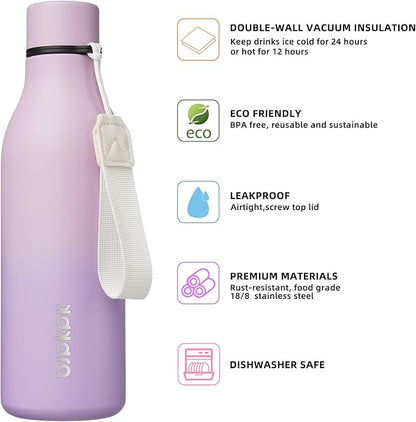 BJPKPK Insulated Water Bottles, 18 oz Stainless Steel Metal Water Bottle - Image 2