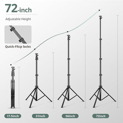 SENSYNE 72" Phone Tripod, Extendable Cell Phone Tripod Stand, Selfie Stick - Image 4