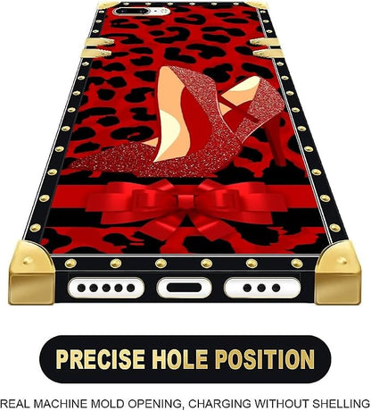 Compatible with iPhone 8 7 SE Case, Elegant High Heels Luxury Golden Decoration - Image 5