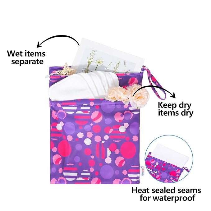 ALVABABY 2pcs Waterproof Wet Dry Bags, Reusable - Image 3