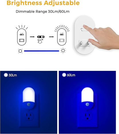 Blue Night Light Plug in, LOHAS Motion Sensor Blue LED Night Lights Plug Into - Image 2