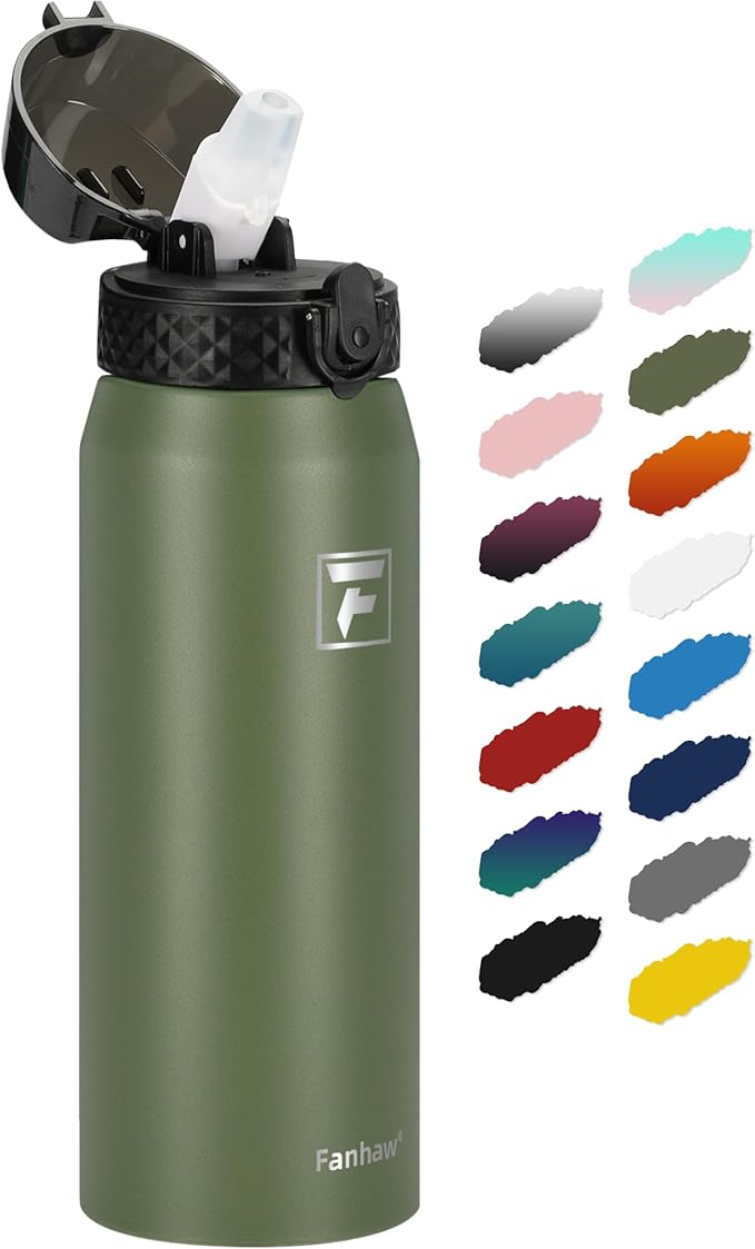 Fanhaw 24 oz Insulated Stainless Steel Water Bottle by FANHAW