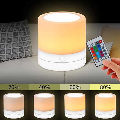 Nursery Night Light for Kids, USB Rechargeable Small Desk Lamp, 13 RGB Colors & - Image 5