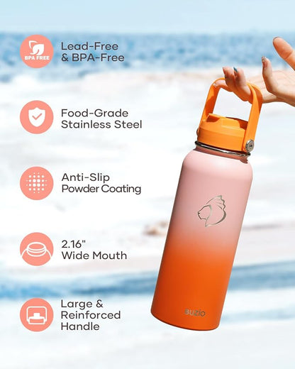 BUZIO 40oz Insulated Water Bottle, Stainless Steel Water Flask - Image 6