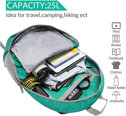 ZOMAKE 25L Ultra Lightweight Packable Backpack, Foldable Hiking Backpacks Water - Image 3