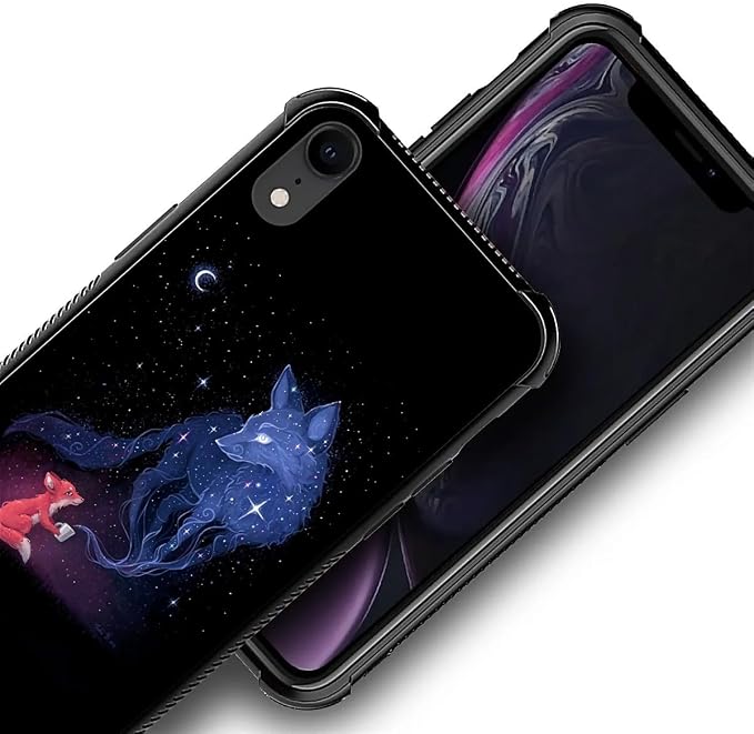 for iPhone XR Case, Galaxy Fox Wolf Pattern Graphic Design Girl Boy Soft - Image 6