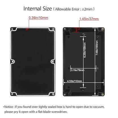 LeMotech Project Box ABS Plastic Junction Box IP65 Waterproof Hobby Box - Image 3