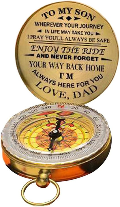 Luminous Compass Dad to Son Enjoy The Ride Compass Camping Outdoor Hiking - Image 2