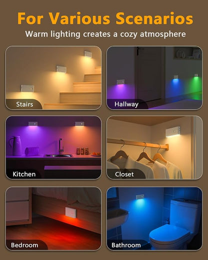 WILLED Motion Sensor Lights Indoor, RGB & Warm White Motion Sensor Night Light - Image 2