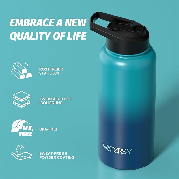 32oz Insulated Water Bottle, BPA Free&Leak Proof, Stainless Steel Water Flask - Image 8