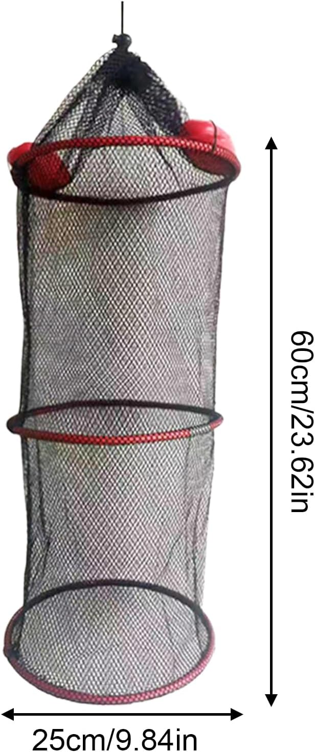 Fish Basket – 25x30cm/25x60cm/25x90cm Nylon, Portable Net Pen, Live Catch - Image 5
