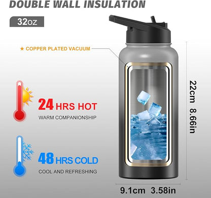 32oz Insulated Water Bottle, BPA Free&Leak Proof, Stainless Steel Water Flask - Image 2