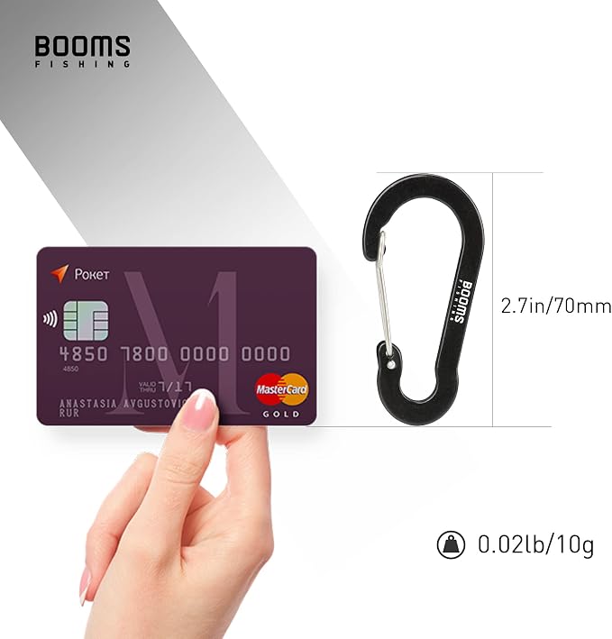 Booms Fishing CC5 Multi-Use Carabiner Clips, 10 Pack 2.7" Small Caribeener Clips - Image 7