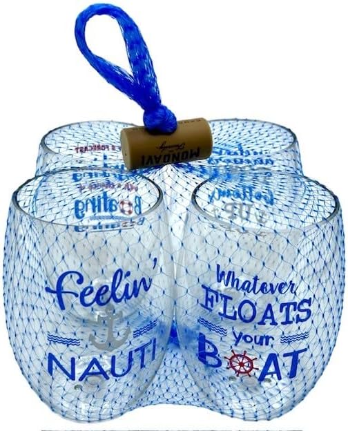 Set of 4 Shatterproof Designer 16 oz Plastic Wine Glasses MADE in the USA - Image 2