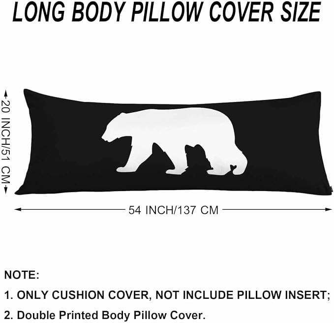 20"X54" Body Pillow Case Bear, Polar Bear Side Sleeper Body Pillow Covers Long - Image 6