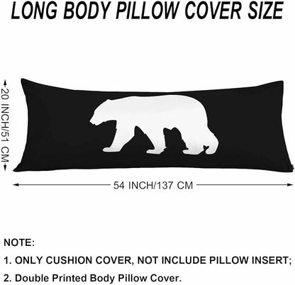 20"X54" Body Pillow Case Bear, Polar Bear Side Sleeper Body Pillow Covers Long - Image 6
