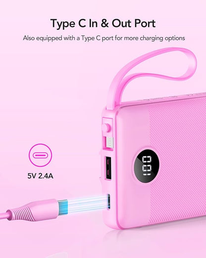 VRURC Portable Charger 10000mAh, Travel Essentials Battery Pack, 5 Output 2 - Image 4