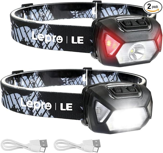 Lepro LE Headlamp Rechargeable, LED Head Lamp by Lepro