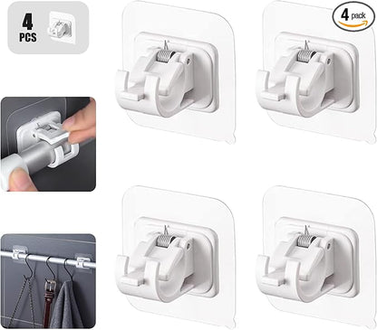 Self Adhesive Curtain Rod Holder, Universal No Drilling Hanging Pole Support by Shaoduoli