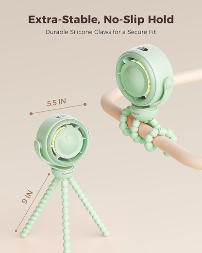 SWEETFULL Baby Stroller Fan - 4000mAh Rechargeable 4-Speed Quiet - Image 7