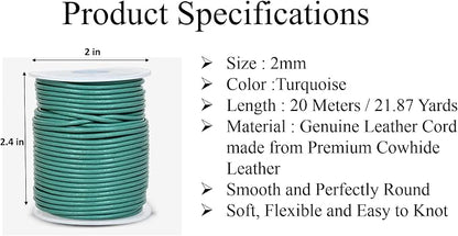 GENIQUE Real/Genuine Round Leather String Cord - Image 3