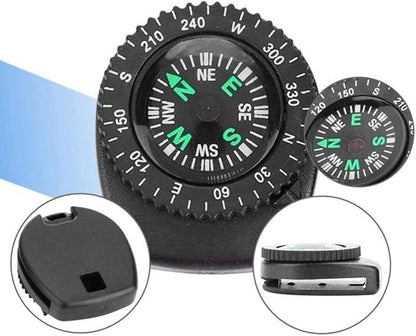 Black Button Mini Survival Compass - Image 6