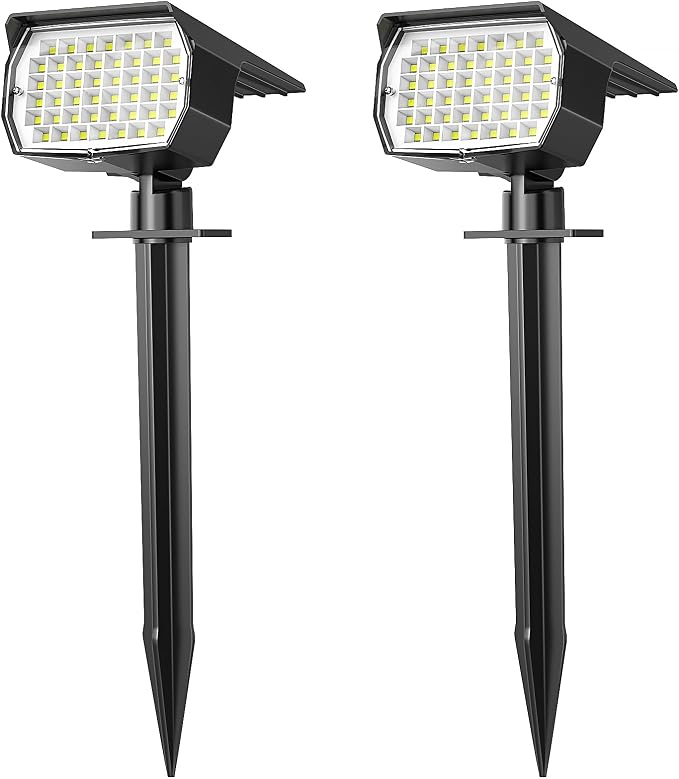 WENATY Solar Spot Lights Outdoor Waterproof IP65, 2 Pack Landscape Spotlights by WENATY