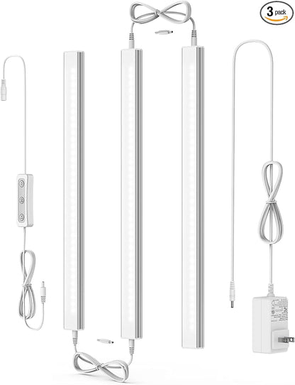 ASOKO Under Cabinet Led Light Plug in, Dimmable Daylight White 4500K, 3 Pack 12 by ASOKO