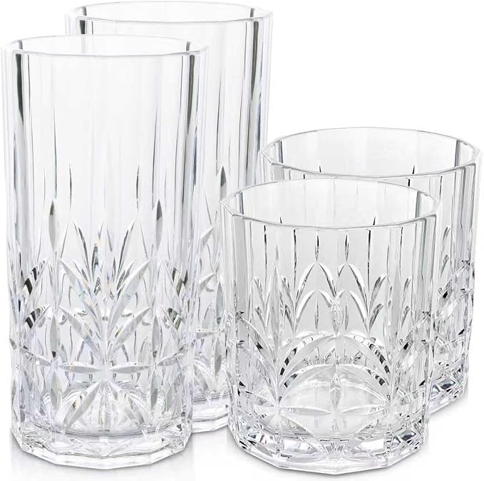BELLAFORTE Shatterproof Tritan Plastic Drinking Glasses. 13oz & 18oz Water by BELLAFORTE