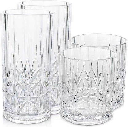 BELLAFORTE Shatterproof Tritan Plastic Drinking Glasses. 13oz & 18oz Water by BELLAFORTE