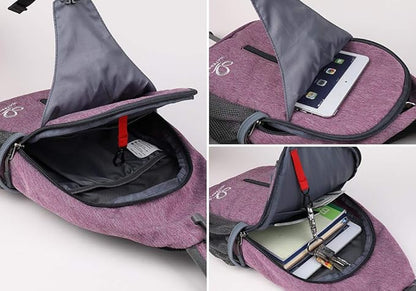 WATERFLY Crossbody Sling Backpack Sling Bag Travel Hiking Chest Bag Daypack - Image 4