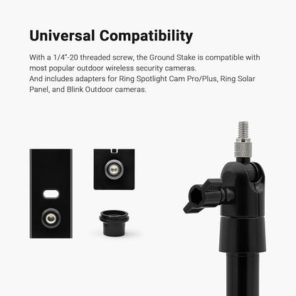 Holicfun Security Camera Ground Stake, Heavy Duty Stand Mount - Image 4
