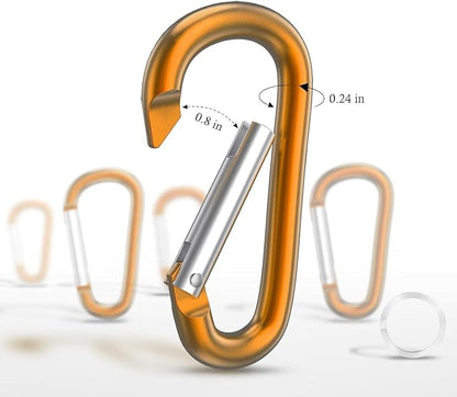 Carabiner Keychain Clip -3" Aluminum Carabiner D Ring, Caribeener Clips - Image 2
