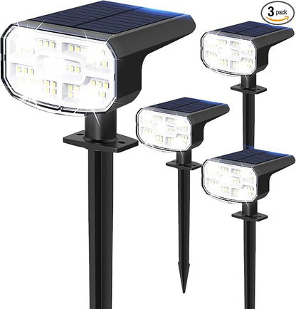 Solar Lights Outdoor Waterproof IP65, Super Bright LED, 6500K 2 Lighting Modes by JEJOT
