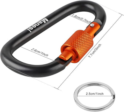 10 Pack Aluminum D Ring Key Rings Clips Locking Carabiner - Image 2