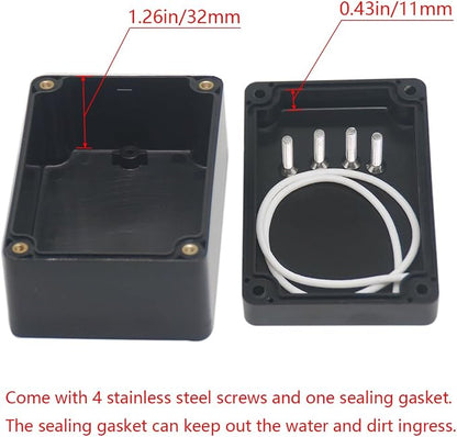 2 Pack Project Box ABS Plastic Black Electrical Boxes IP65 Waterproof DIY - Image 4