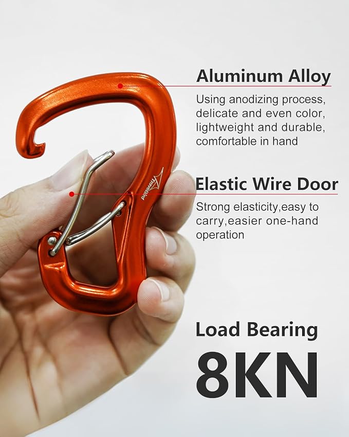 Heavy Duty Carabiner Clip Hook 8KN, - Image 2