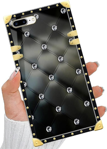 Compatible with iPhone 8 Plus 7 Plus Case, Shiny Black Sofa Crystal Luxury - Image 5