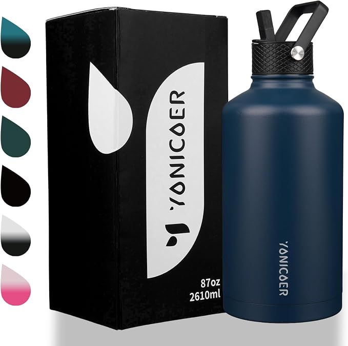 Insulated Water Bottle 87oz, Triple Wall Vacuum Stainless Steel, Leak Proof & - Image 7